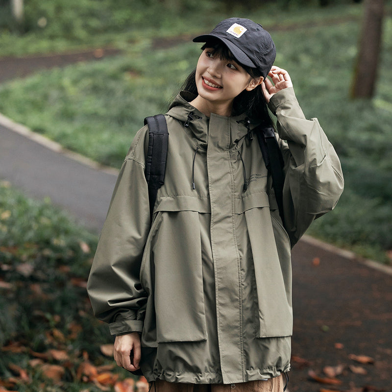 Unisex Jacket Autumn Windproof Hood Coat