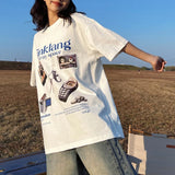 2023 Women 90s Retro Fashion Graphic Tee Cotton Vintage