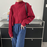 Women Winter Knitted Sweater Autumn and Winter Knitting Top Loose Casual Sweater Coat 8t8265