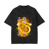 Summer washed old retro short-sleeved T-shirt