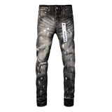Purple Brand Jeans Ripped Paint Printed Jeans