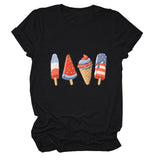 Crew neck short sleeve ice cream popsicle print personalized summer T-shirt