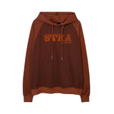 Men Hoodie Vintage Color Matching Letters Printed Hoodie