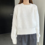 Women Winter Knitted Sweater Thick Sweater Fall/Winter Loose-Fitting Long Sleeve Sweater 6t3539