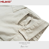 MIJKO Mens Vintage Pants Stretch Waist Straight Jeans