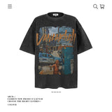 American vintage street T-shirt pure cotton retro men's and women's summer loose