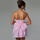Women Dresses Summer Sexy Bowknot Mini Dress