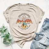 Wanderlust Letter Print T Shirt Hiking Wilderness Graphic