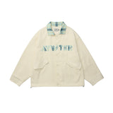 Unisex Jacket Autumn Vintage Loose Corduroy Jacket Lapel Overalls