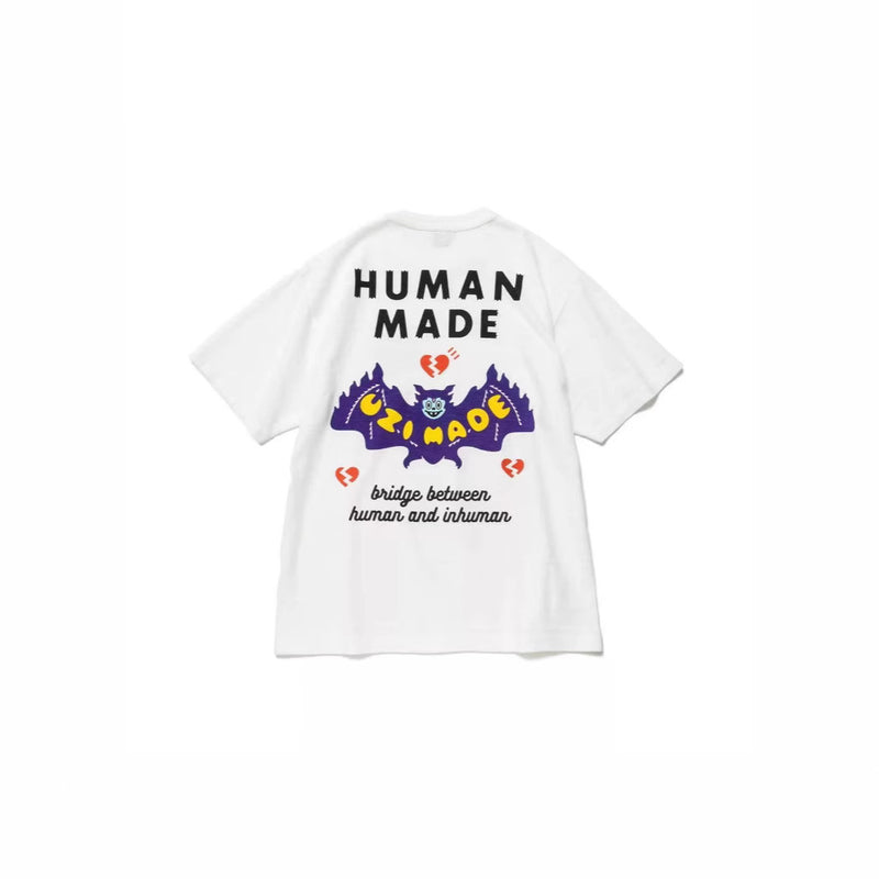Men T-shirts human purple bat short-sleeved crew neck T-shirt