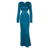 Women Dresses Spring Sexy Backless Slim Fit Long Sleeve Dress