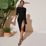 Women Dress Autumn and Winter Dress Knitted Sheath Dress