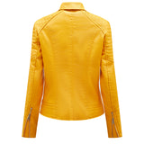 Red Leather Jacket Short Spring and Autumn Leather Slim Lapel Motorcycle Clothing