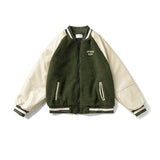Unisex Winter Cotton Coat Lambswool Stand-up Collar Cotton-Padded Clothes Vintage Loose Embroidered Cotton-Padded Jacket