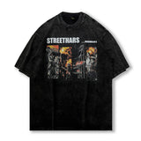Men T Shirt Summer Worn Looking Washed-out Short Sleeve T-shirt