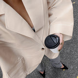 Women Trench Coat Blazer Autumn and Winter Loose Long Sleeve