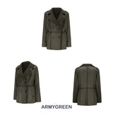 Red Leather Jacket Lapel with Velvet Leather Suede Coat for Women