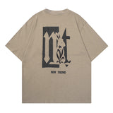 Men T Shirt Vintage Graffiti Distressed Short Sleeve T-shirt