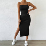Women Dress Spring Suspender Skirt Sexy Backless Sheath Dress