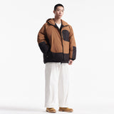 Unisex Winter Cotton Coat Zipper Pocket Decorative Hooded Cotton Coat
