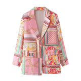 Women Suits Autumn and Winter Long Sleeve Fashion Sexy Print Small Suit Jacket