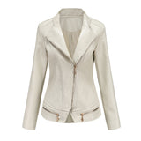 Red Leather Jacket PU Leather Thin Spring and Autumn Coat Women's Jacket