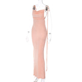 Women Dresses Winter Sexy Backless Slim Fit Lace-up Dress