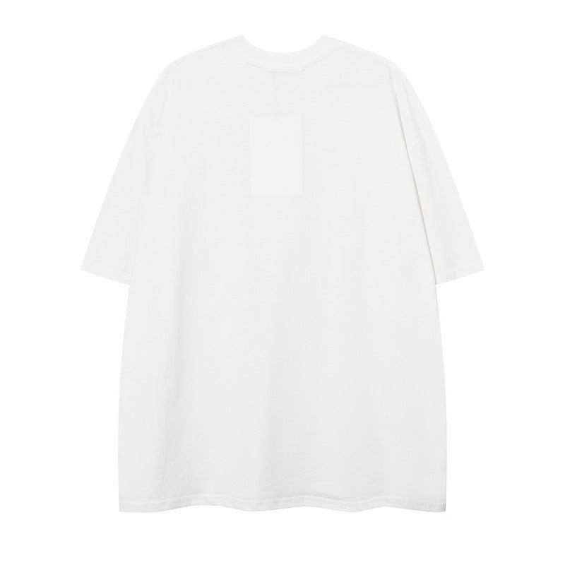 Men T Shirt Baseball Puff Print Short Sleeve T-shirt