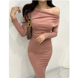 Women Dresses Blue Long Sleeved Dress Long Dress