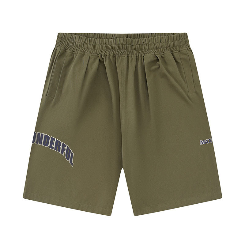 Men Shorts Vintage Letter Print Sports Shorts