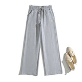 Women Sweatpants Gray Wide-Leg Pants Autumn Sports Casual Straight-Leg Sweatpants
