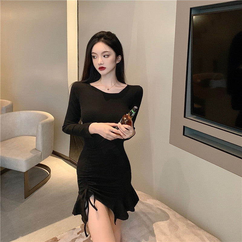 Women Maxi Dress Autumn Winter Sexy Slim Fit Dress