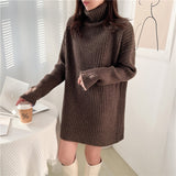 Women Knitwear Autumn and Winter Turtleneck Mid-Length Sweater