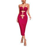 Women's Evening Dress Hollow-out Tight Bandage One-Piece Dress Banquet Dress