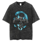 20242024 Fashion Streetwear Men Washed T Shirt Anime