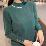 Women Knitted Pullover Autumn and Winter Turtleneck Slim Fit Sweater Knitwear