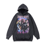 Men Hoodie Retro Anime Cartoon Hooded Sweatshirt Hiphop