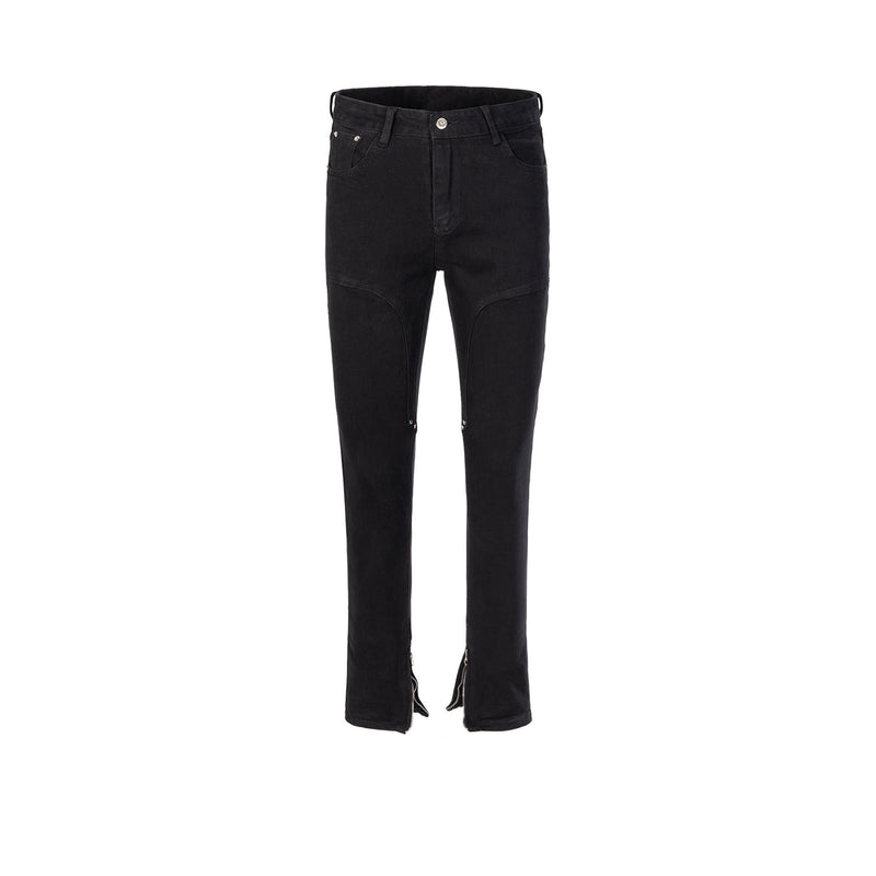 MIJKO Men Vintage Pants MIJKO Women's Men's Trousers Old Slim Fit Zipper Pants Jeans