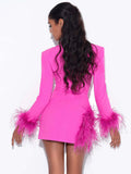 Women's Evening Dress Coat Dress Sequined Slit Hip Skirt