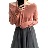 Women Cardigan Sweater Short Cardigan Autumn Knitted Coat 8t2068