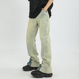 Men Jeans Vintage Washed Straight Jeans