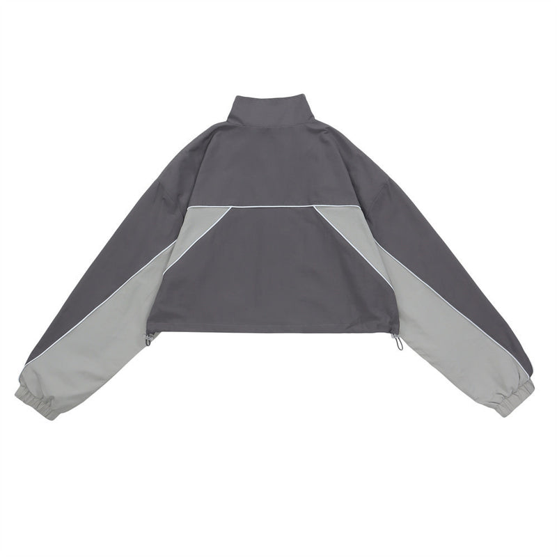 Women Jacket Autumn Leisure High Waist Short Long Sleeve Tooling Coat