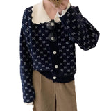 Women Knitwear Fall and Winter Lapels Sweater Women's Loose Cardigan