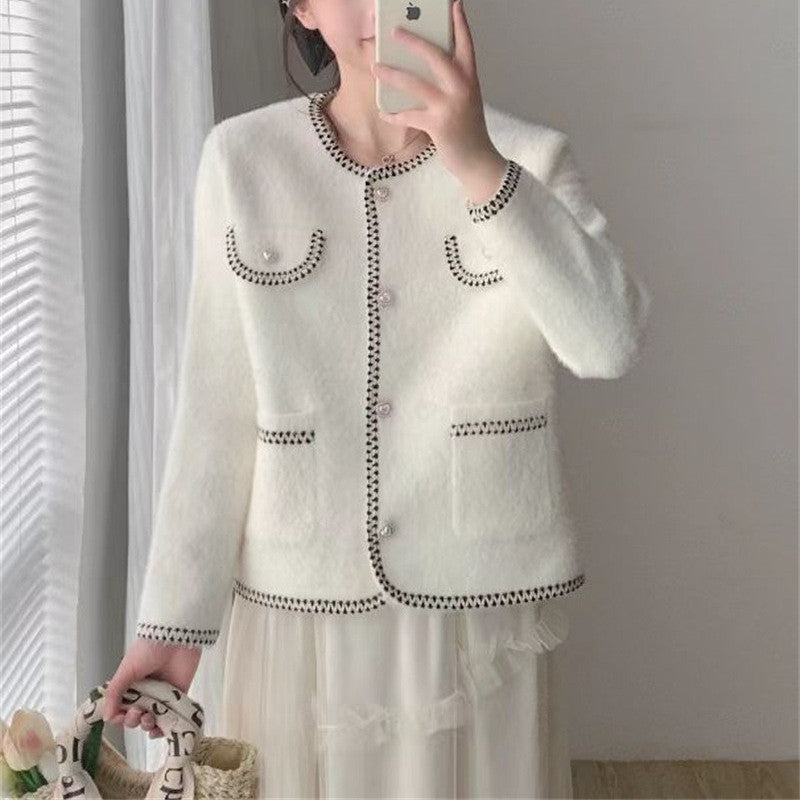 Women Knitwear Autumn Winter Retro Knitted Cardigan