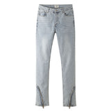 Men Jeans Autumn Zipper Jeans Loose Straight Trousers Casual Pants