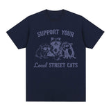 Support Local Street Cats Raccoon Opossum Meme T Shirt Men