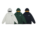 Unisex Winter Cotton Coat Open Collar Hooded Sweater Printed Pullover