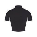 Women T-shirt Sexy Slim Fit Turtleneck T-shirt Short Top