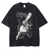 Men's T-shirts Vintage Baggy Tee Cotton Loose Short Sleeves
