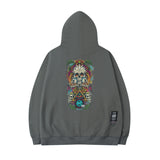 Men Hoodie Skull Print Oversize Hooded Jacket